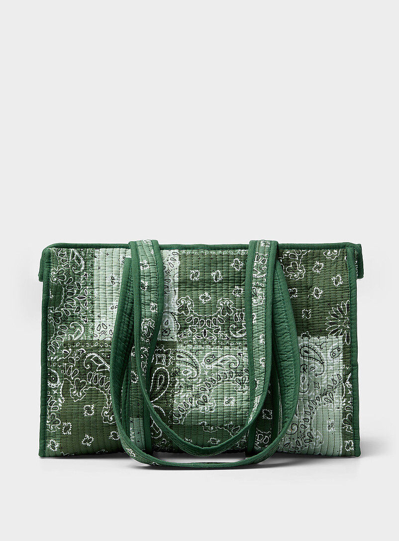 Paisley patchwork quilted tote bag product image (primary)