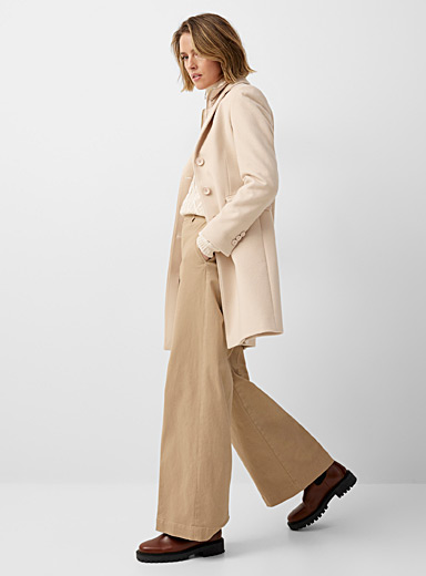 Quilted-collar wool and cashmere 