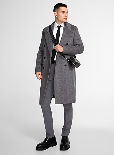 Wide-lapel double-breasted overcoat | Le 31 | Shop Men's Overcoats ...