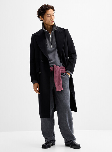Touch of cashmere double-breasted overcoat <b>Exclusive collection from Italy</b>