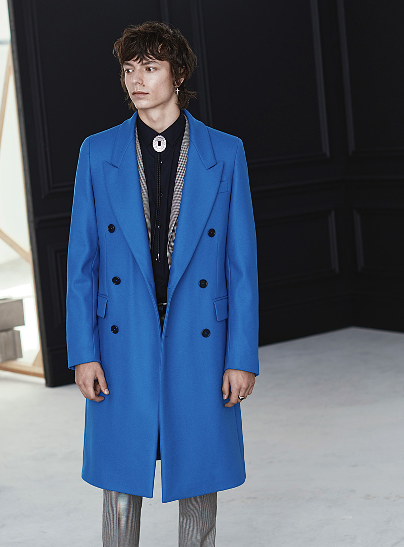 Mens Clothing Coats Short coats for Men Brooksfield Wool Coat in Dark Blue Blue 