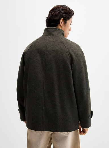 Cropped boreal-green overcoat <b>Exclusive collection from Italy</b>