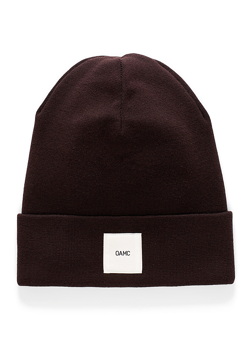 OAMC Brown Wool cuff logo crest tuque for men