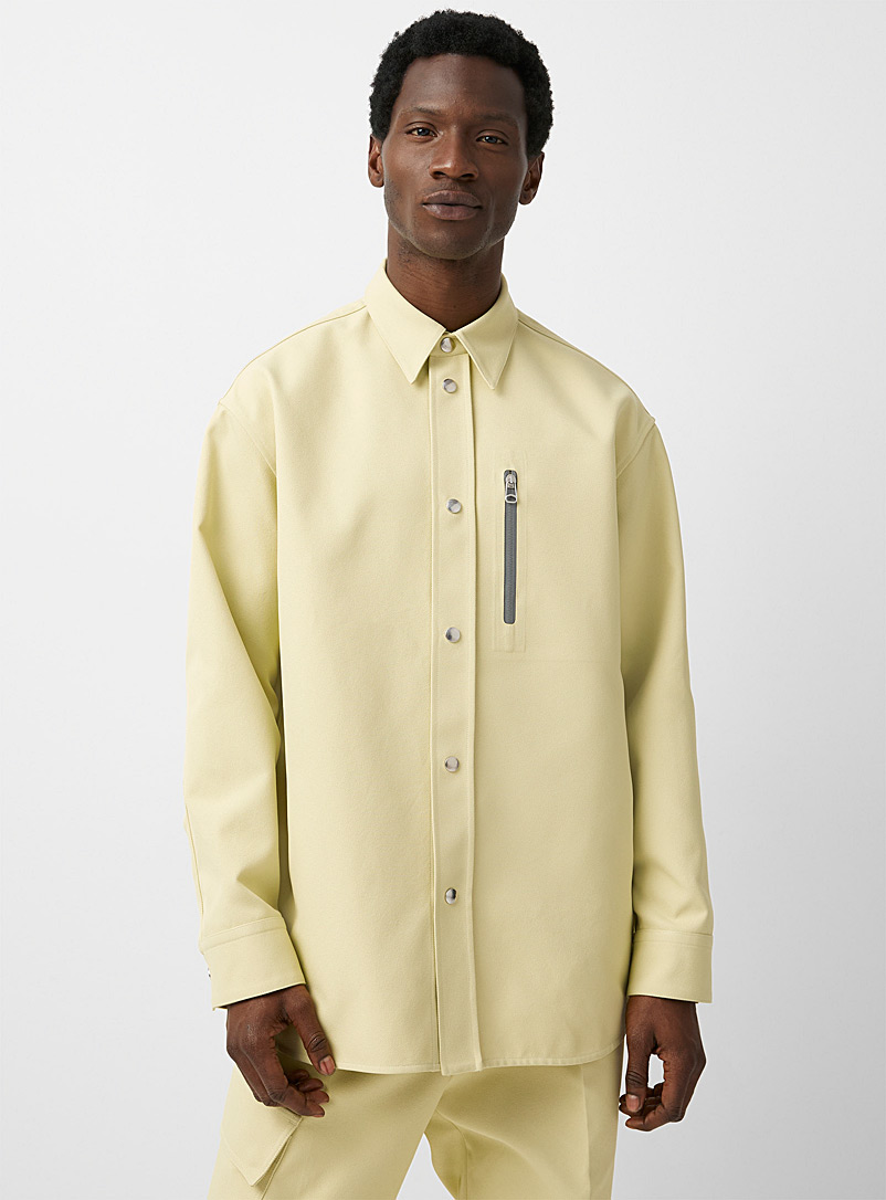 OAMC Golden Yellow Max zipped pocket twill shirt for men