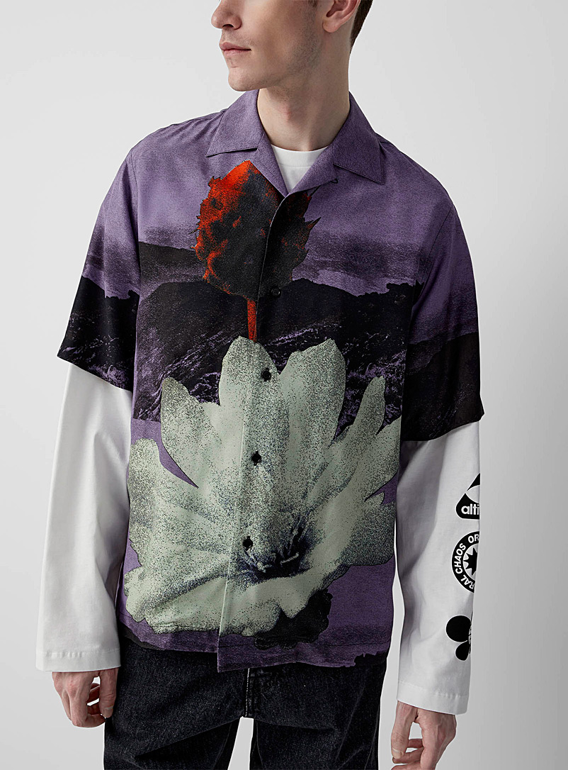 OAMC Lilacs Kurt floral illustrated shirt for men