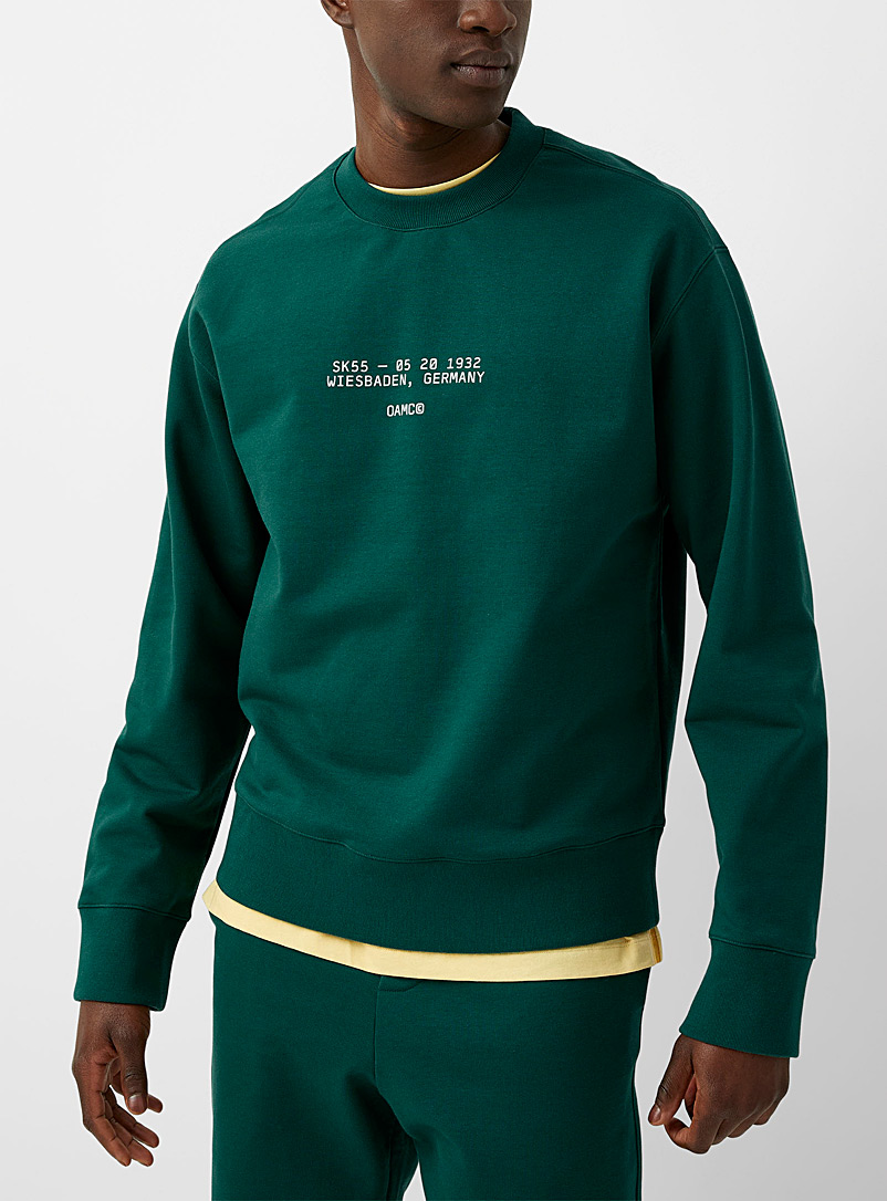 OAMC Green Wiesbaden green sweatshirt for men