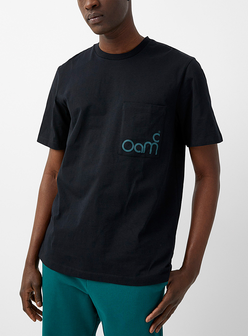 OAMC Black Flex patch pocket T-shirt for men