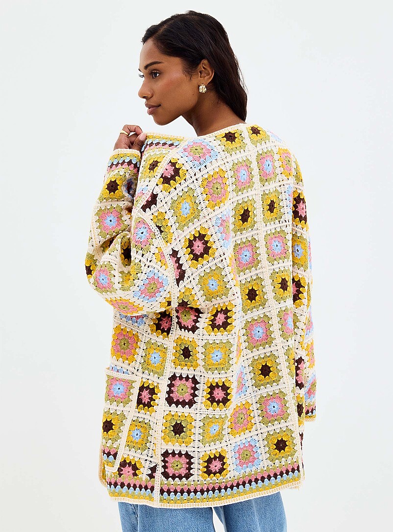 Patchwork crochet open cardigan product image 3