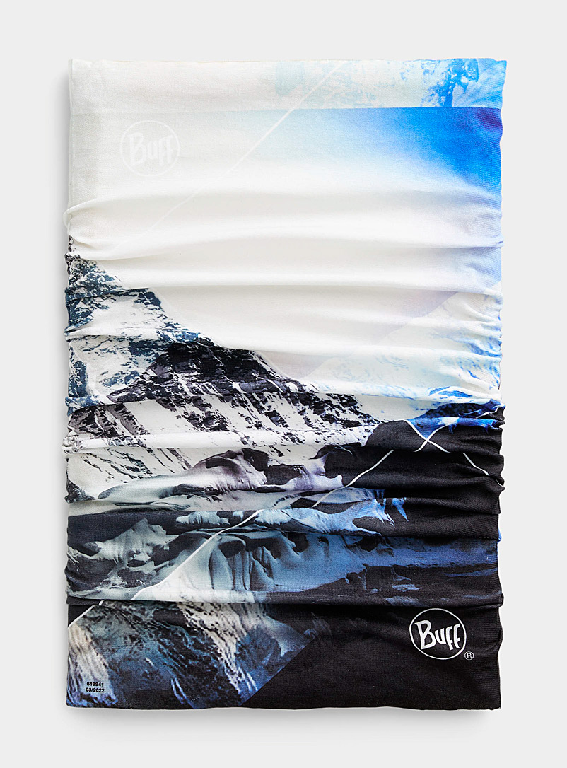 Buff Patterned Blue Mount Everest multi-style tube scarf for men