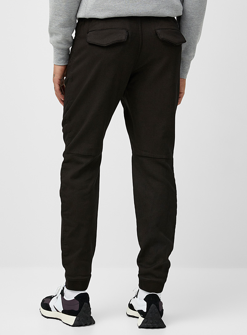 Le 31 Black Structured articulated joggers for men