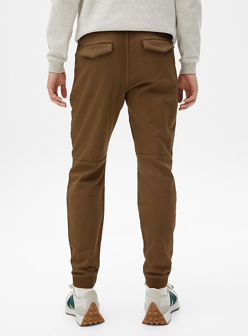 Le 31 Cream Beige Structured articulated joggers for men