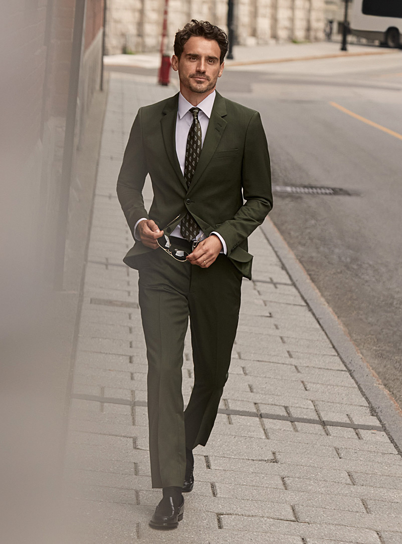 Le 31 Green Green Marzotto wool suit Stockholm fit - Slim for men