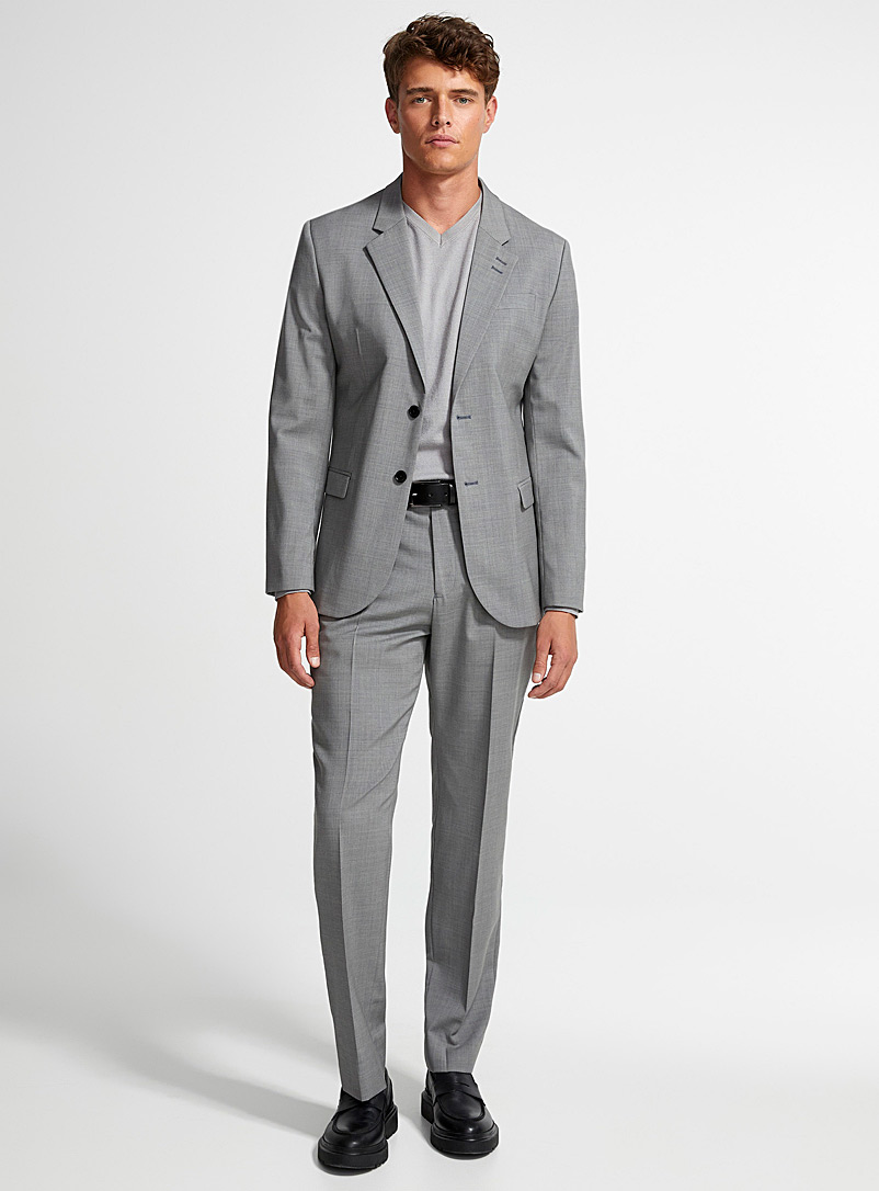 Le 31: Le complet chambray laine Marzotto <b>Coupe London - Semi-ajust&eacute;e</b> Gris pour homme