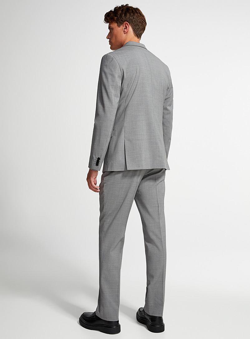 Le 31: Le complet chambray laine Marzotto <b>Coupe London - Semi-ajust&eacute;e</b> Gris pour homme