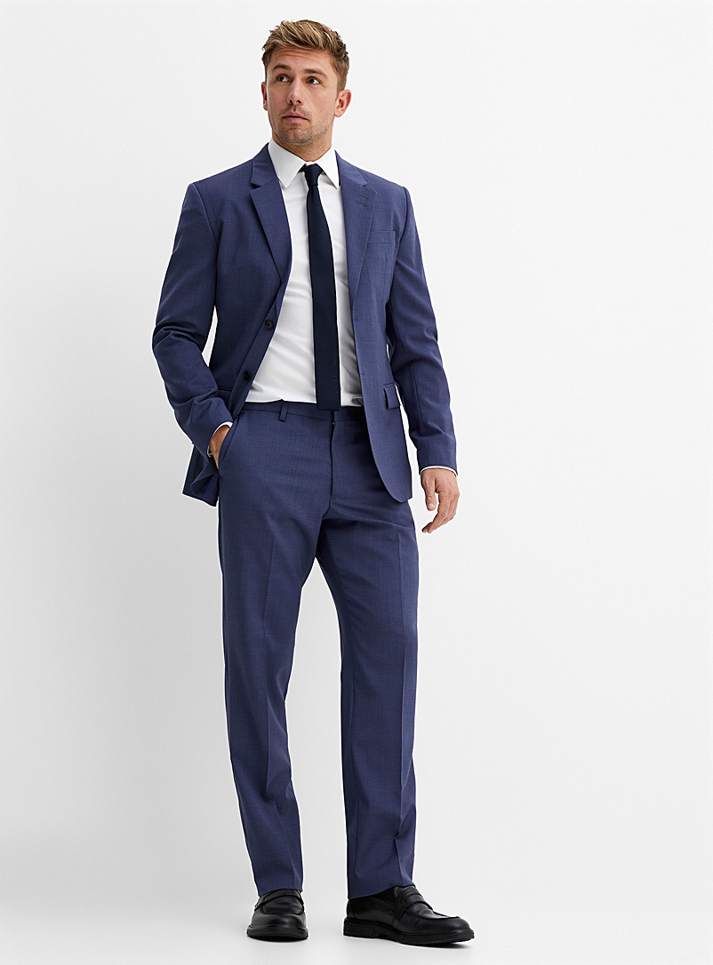 Le 31 Blue Chambray Marzotto wool suit London fit - Semi-slim for men