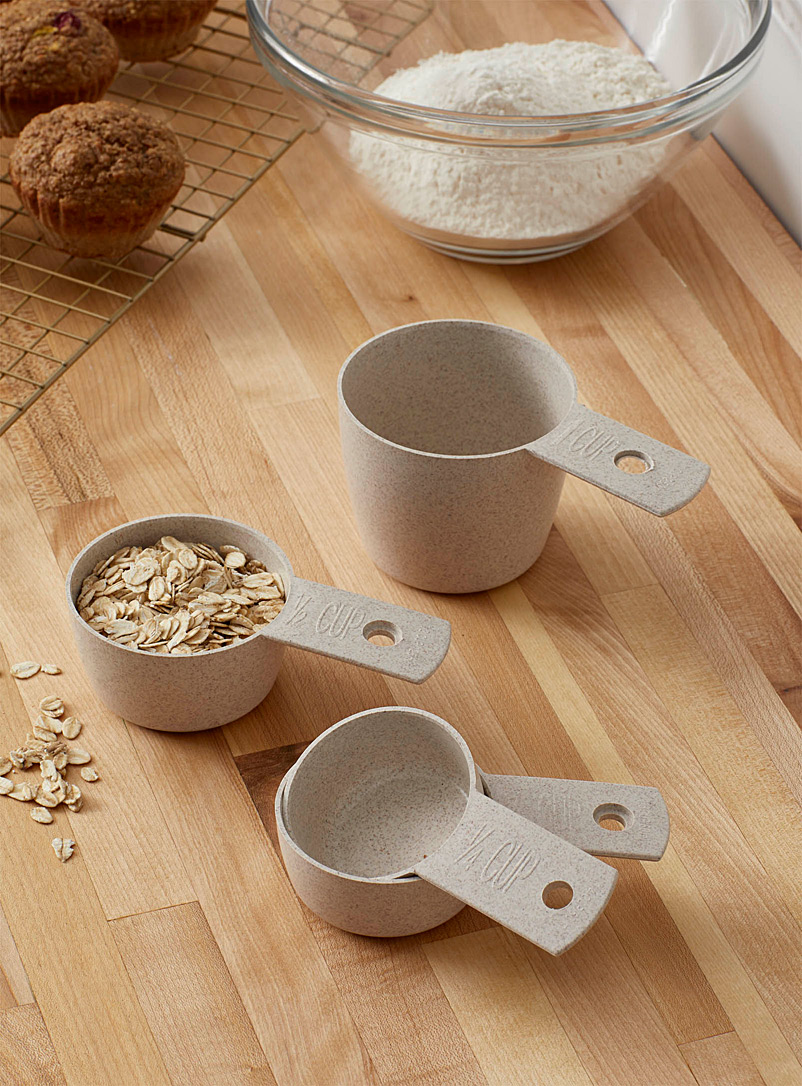 Simons Maison: Les tasses à mesurer écolos en paille de blé recyclable Ensemble de 4 pièces Beige crème