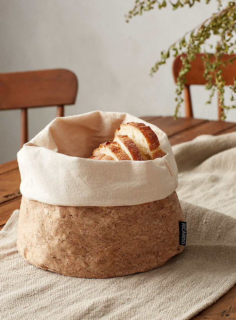 Ricardo Sand Cotton and cork bread basket