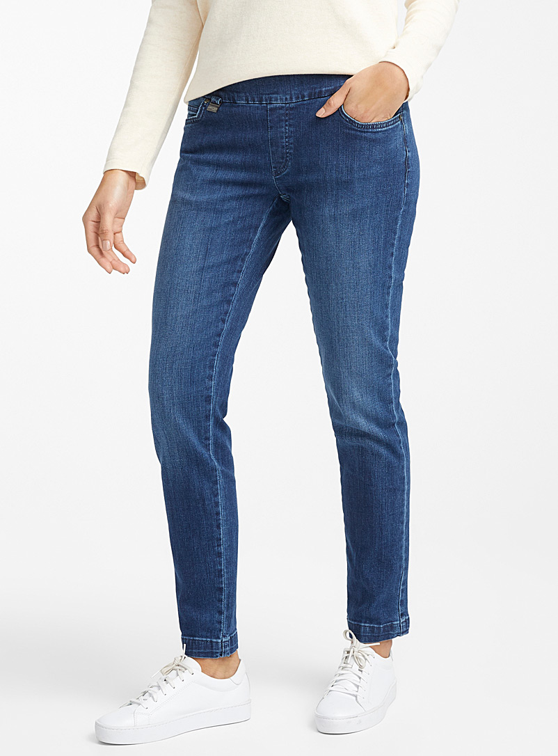 Lisette L Slate Blue Bandeau waist skinny jean for women