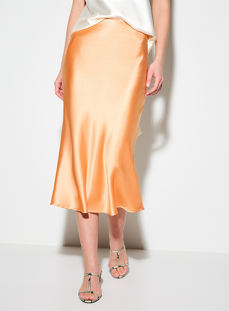 Satiny midi skirt | Icône | Women's Midi Skirts & Mid-Length