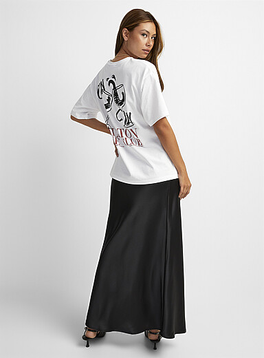 Satiny maxi skirt