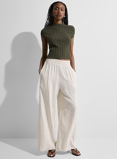 Le pantalon large lin naturel