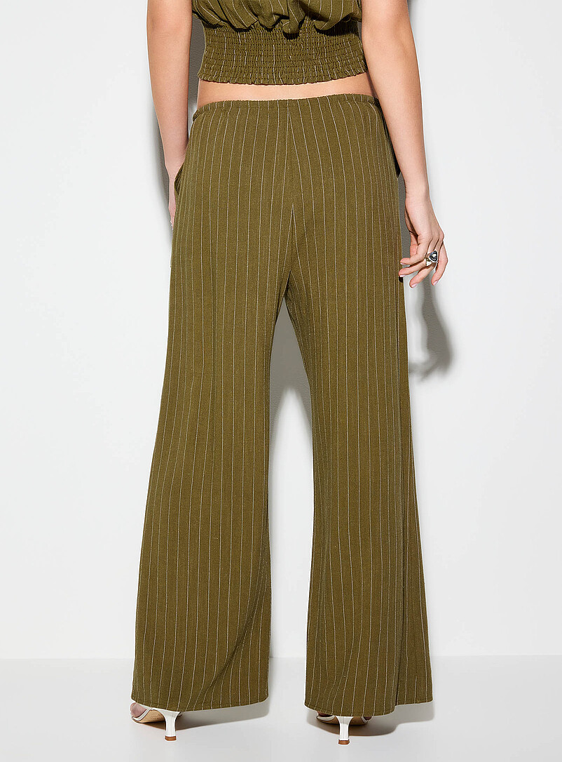 Touch of linen drawcord waist striped pant product image 3