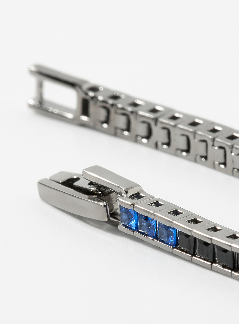 Tateossian Black Quadro tennis bracelet for men