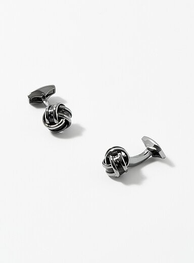 Tateossian: Les boutons de manchette Knot Noir pour homme