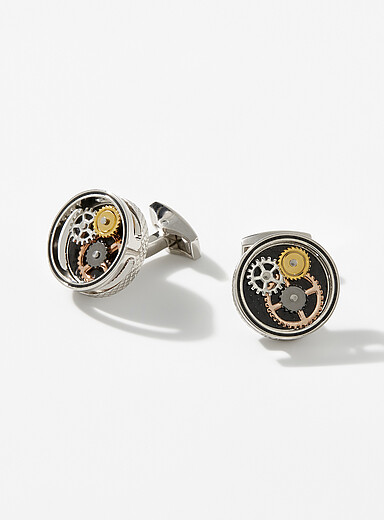 Tateossian: Les boutons de manchette engrenages Argent pour homme