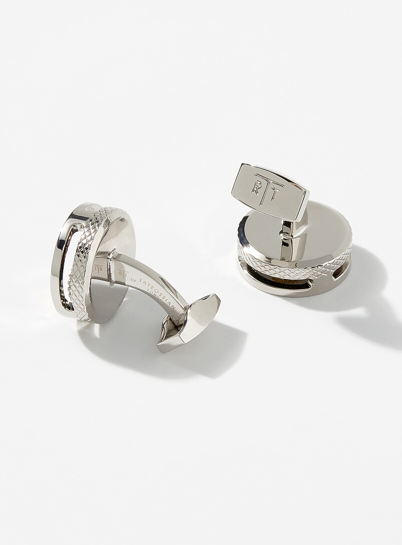 Tateossian: Les boutons de manchette engrenages Argent pour homme