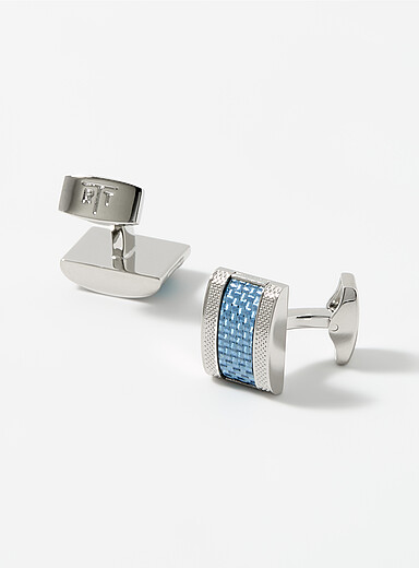 Tateossian: Les boutons de manchette D-Shape Noir pour homme