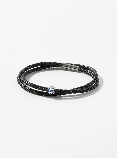 Le bracelet cuir tress&eacute; mauvais &oelig;il