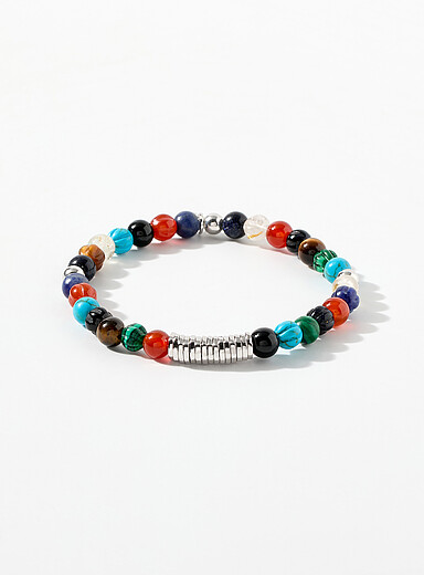 Tateossian Assorted Semi-precious stone beads bracelet for men