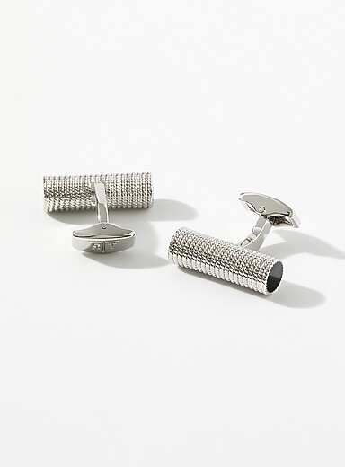 Tateossian: Les boutons de manchette Cable Rope Noir pour homme
