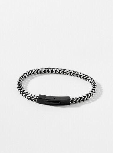 Click black ion-plated steel bracelet