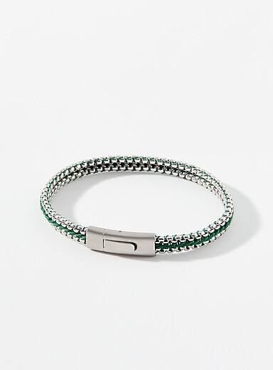 Tris Button green bracelet