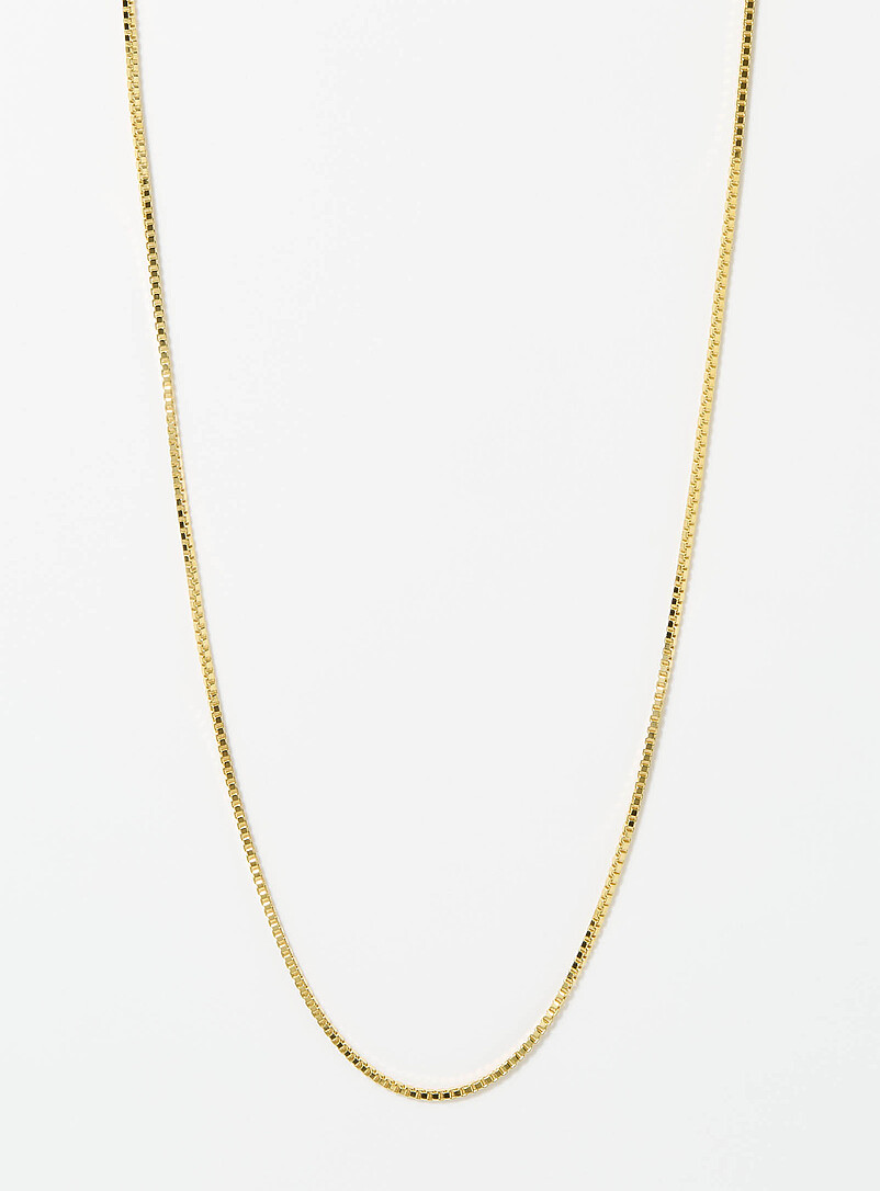 Gold-plated square chain necklace product image (primary)