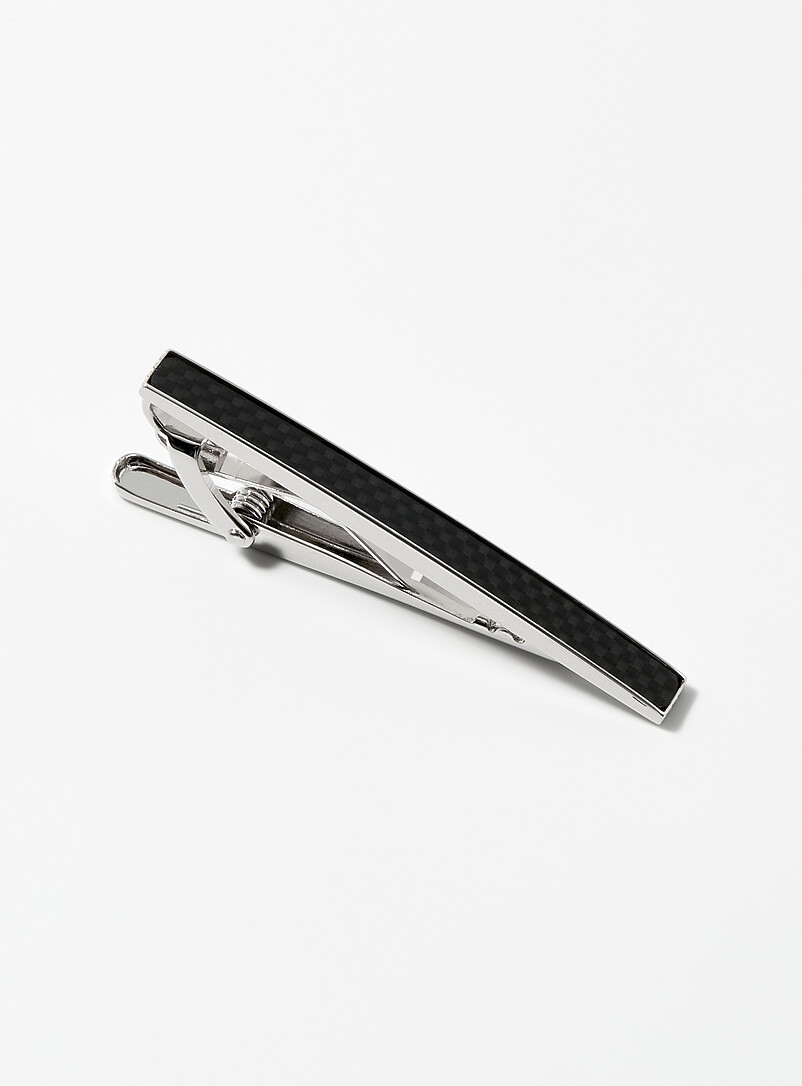 D-Shape textured tie clip product image (primary)