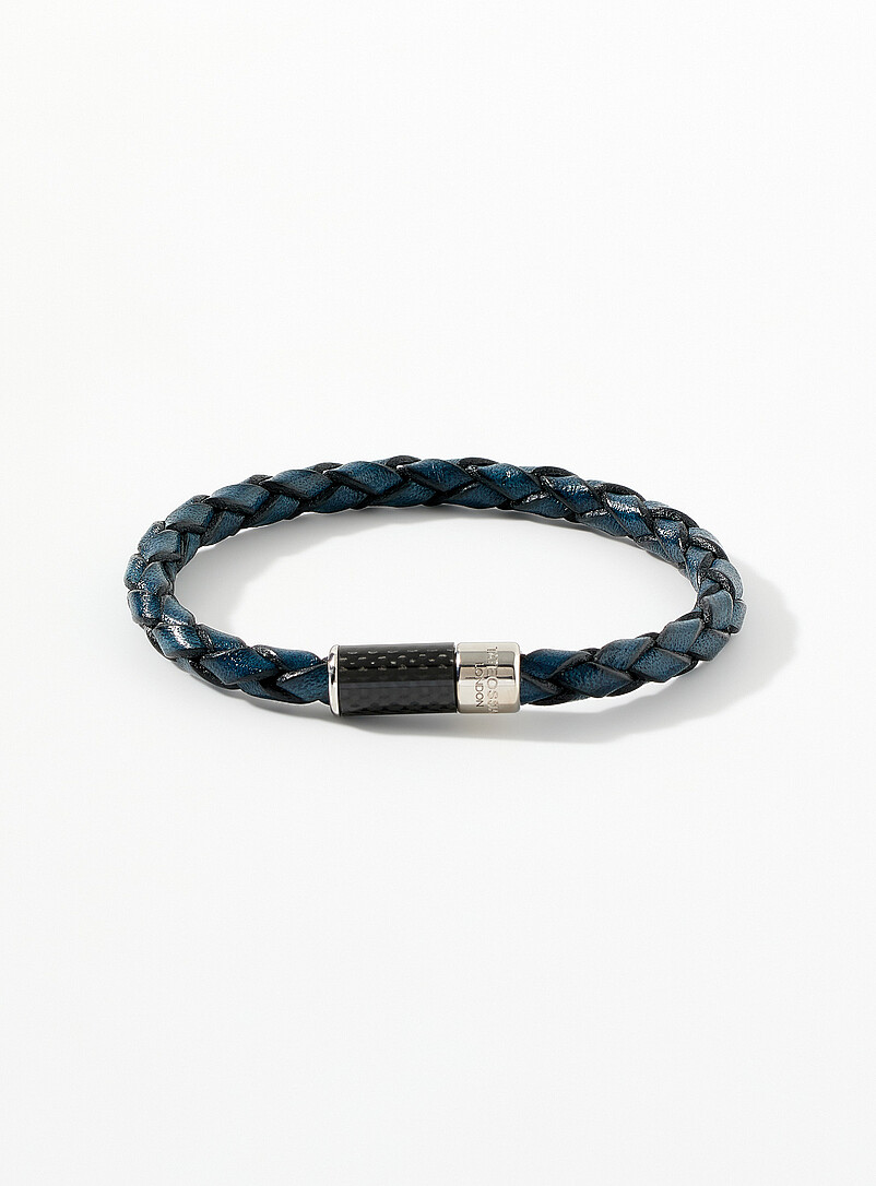 Chevron braided leather bracelet product image (primary)