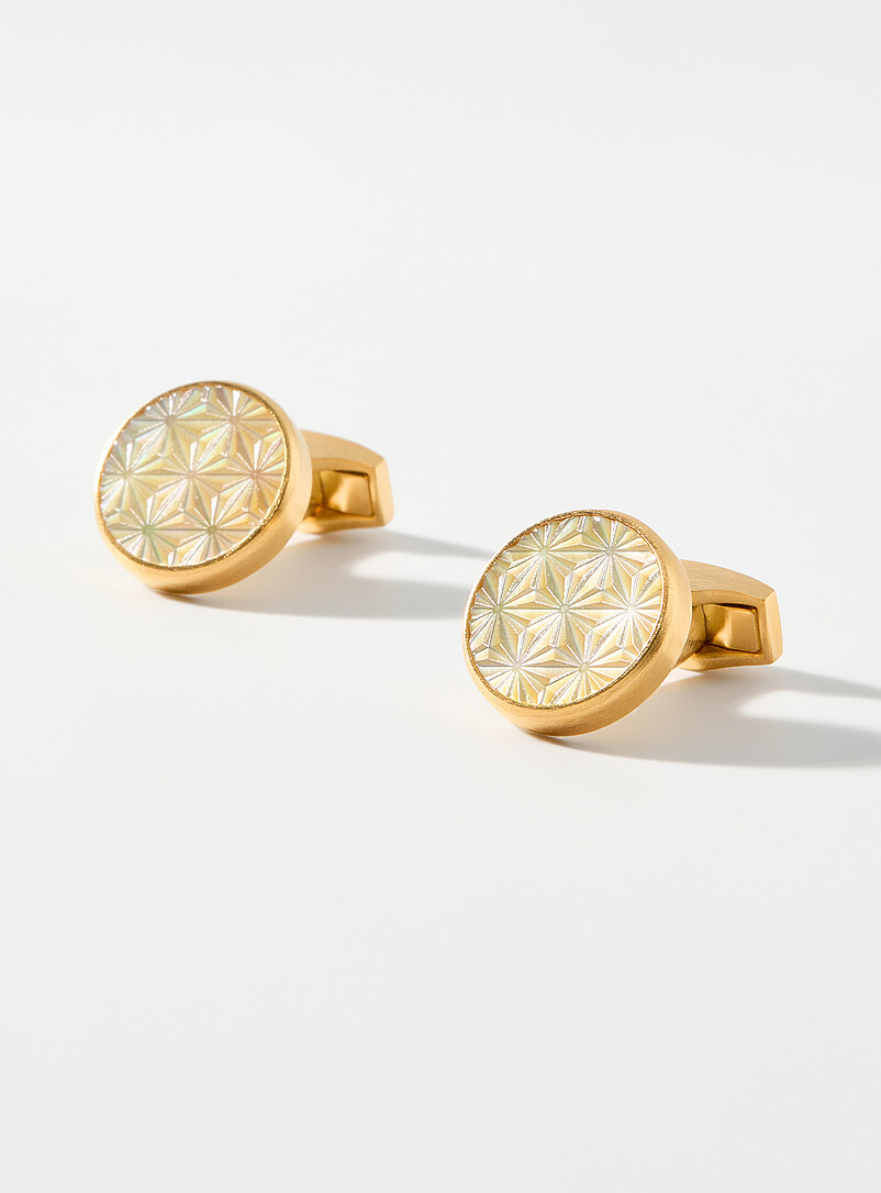 Asanoha mother-of-pearl cuff links product image (primary)