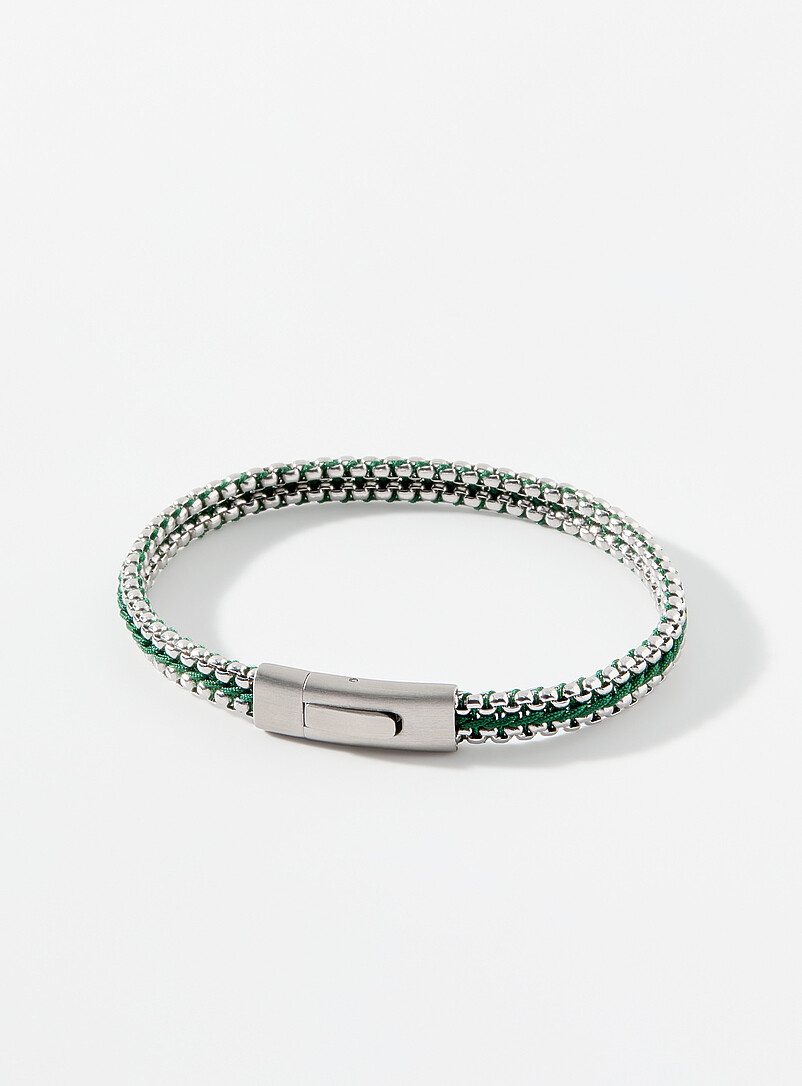 Tris Button green bracelet product image (primary)