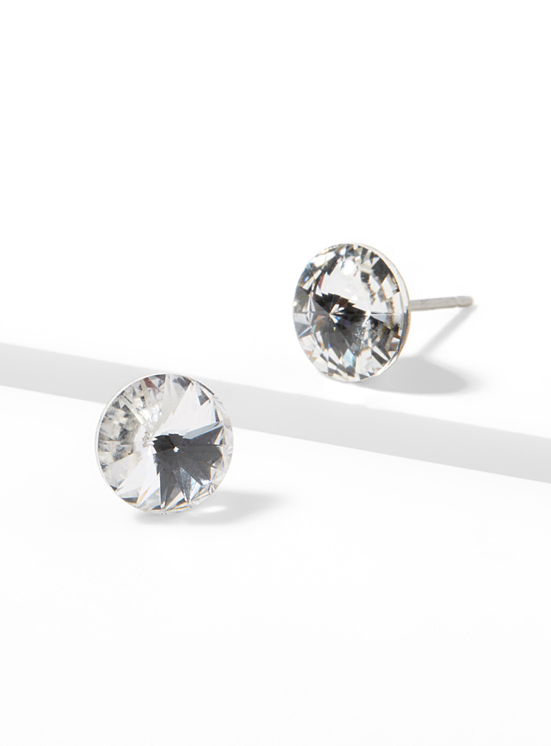 Simons White Swarovski crystal earrings for women