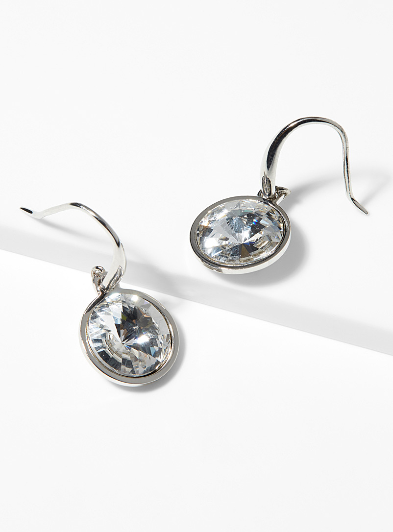 Simons Silver Swarovski crystal earrings for women