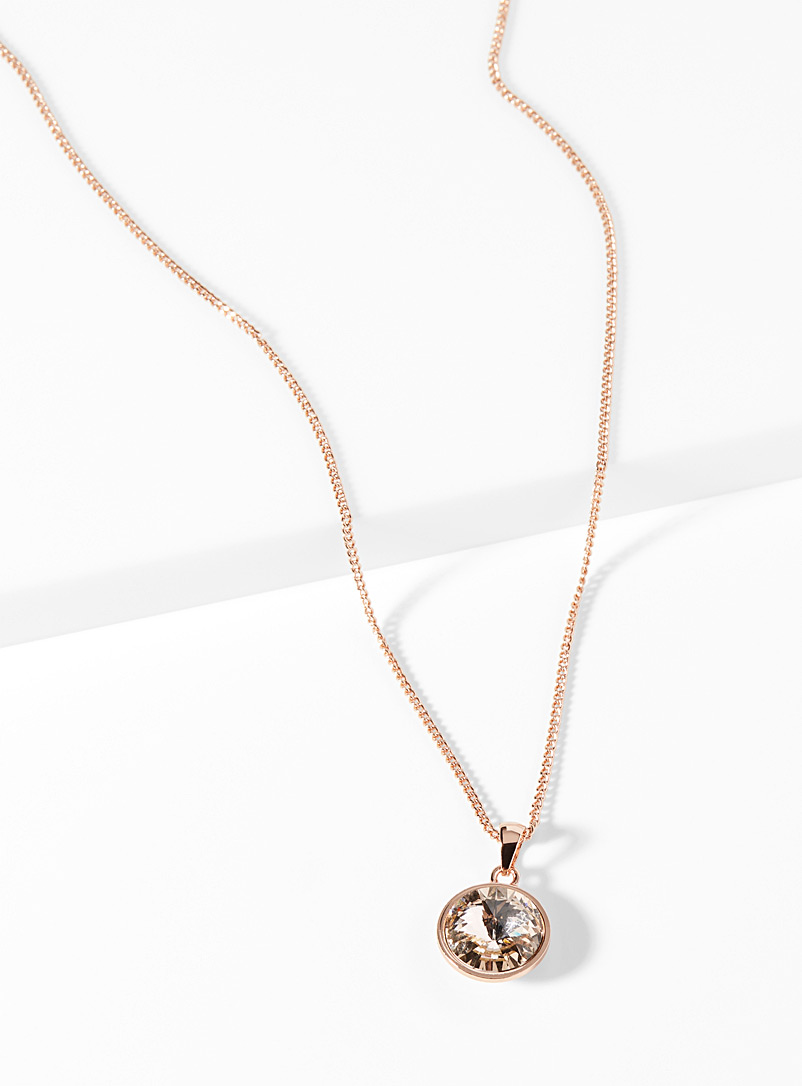 Simons Rose gold Swarovski crystal necklace for women