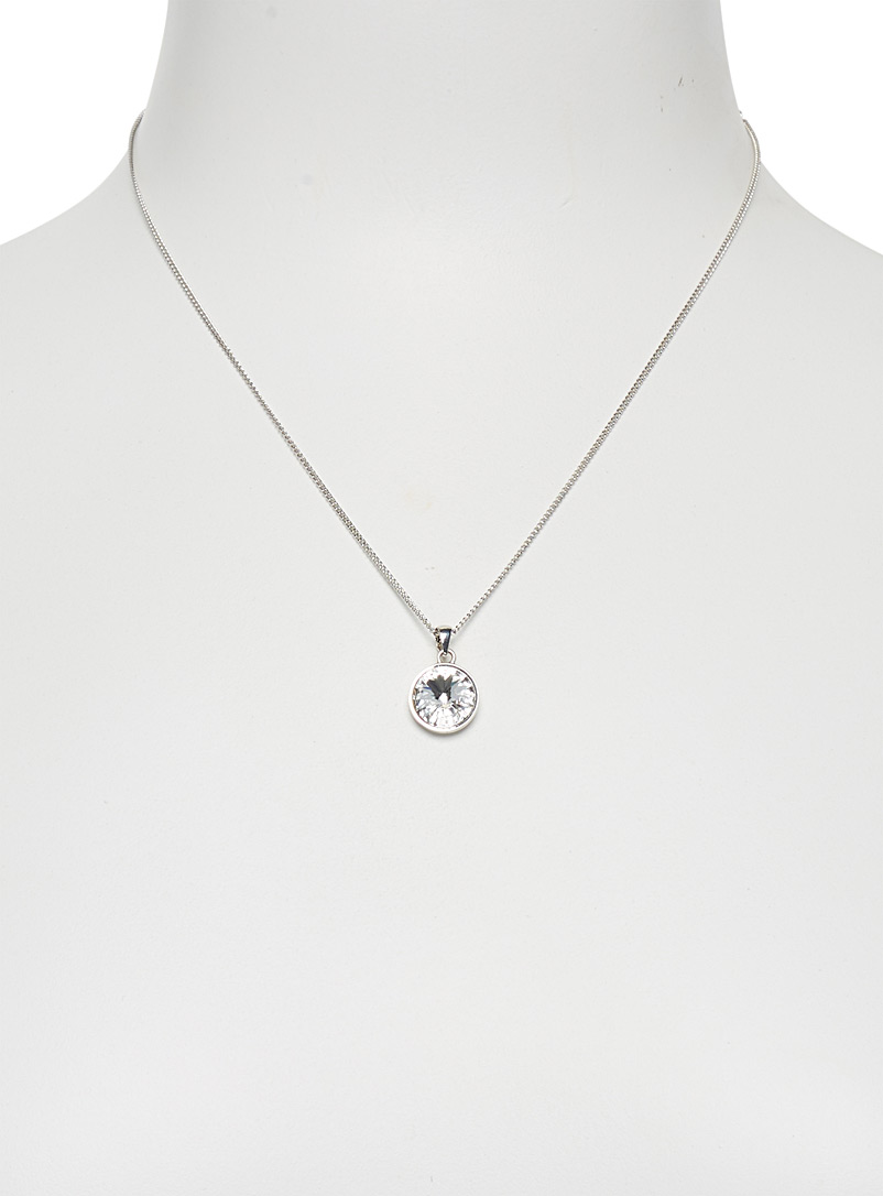Simons Silver Swarovski crystal necklace for women