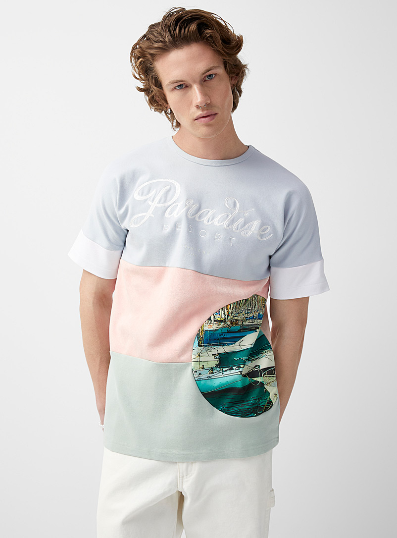 Vie + Riche Assorted Mixed media yacht club T-shirt for men