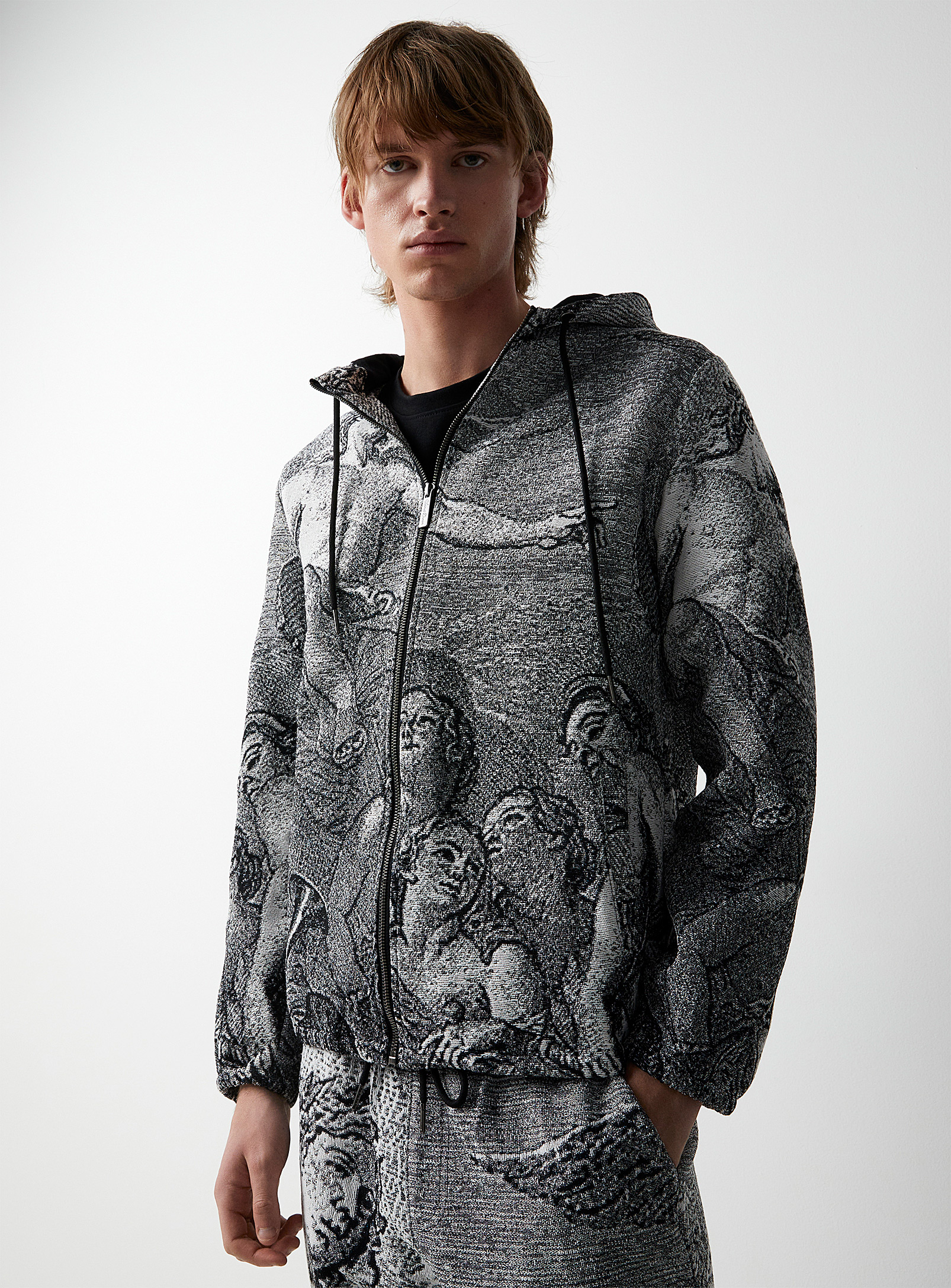 Vie + Riche - Men's Renaissance jacquard zip-up hoodie