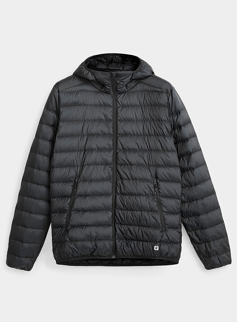 I.FIV5 Black Recycled nylon packable puffer jacket for men