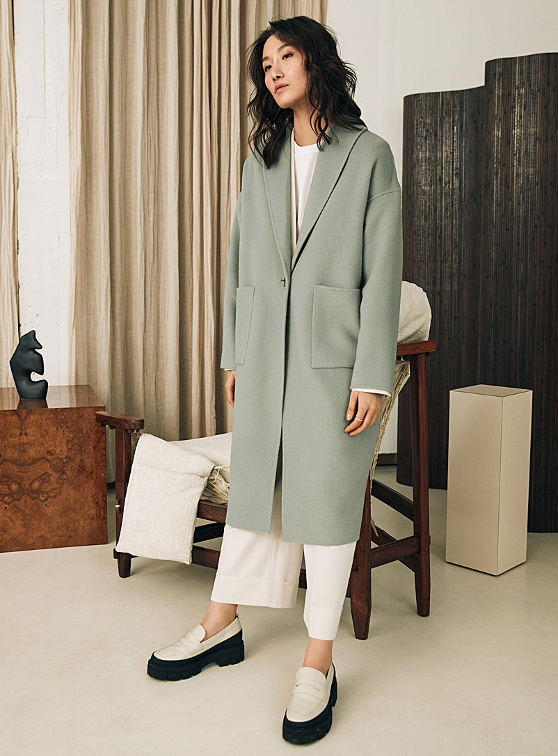 Contemporaine Blue Oversized double-faced overcoat for women