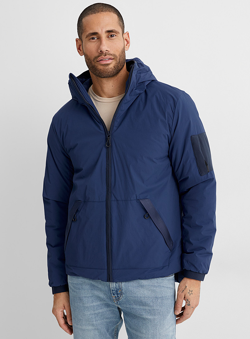 Le 31 Dark Blue Eco-friendly techno hooded jacket for men